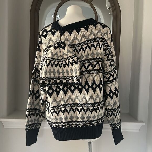 Favorite Daughter Sweater & Hat Set, Blue-Grey Fair Isle, NWT, Size M - Picture 8 of 10